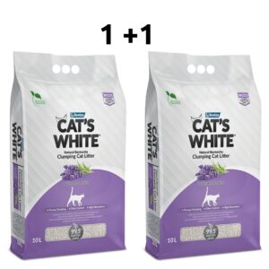 מבצע חול מתגבש לחתולים CAT'S WHITE בניחוח לבנדר 10+10 ליטר