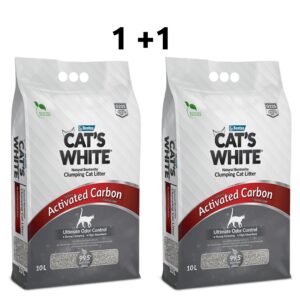 מבצע חול מתגבש לחתולים CAT'S WHITE בתוספת פחם פעיל 10+10 ליטר