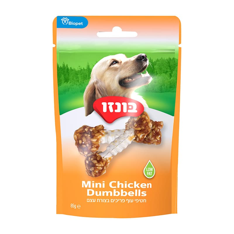 חטיפי עוף פריכים בצורת עצם 85 גרם