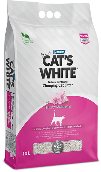 חול מתגבש לחתולים CAT'S WHITE בניחוח בייבי 10 ליטר