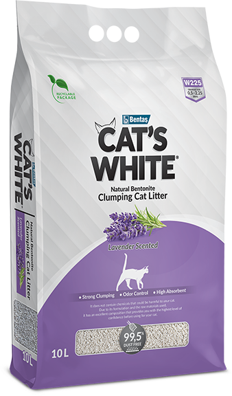 חול מתגבש לחתולים CAT'S WHITE בניחוח לבנדר 10 ליטר